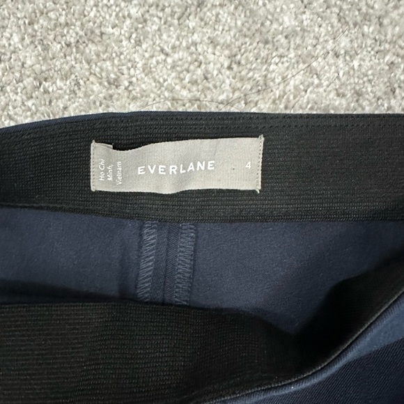 Everlane side zip stretch cotton pants size 4 color navy - Picture 5 of 7